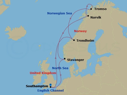 North Cape route map