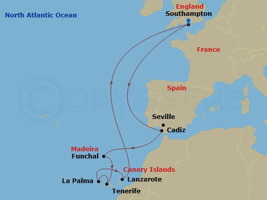 Atlantic Islands route map