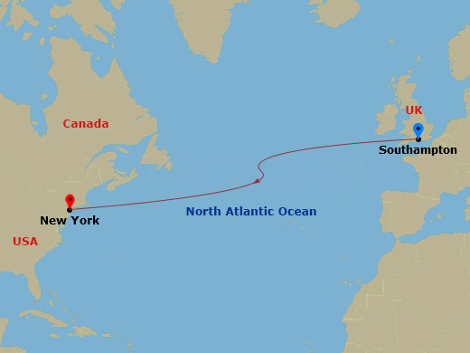 Transatlantic Crossing route map