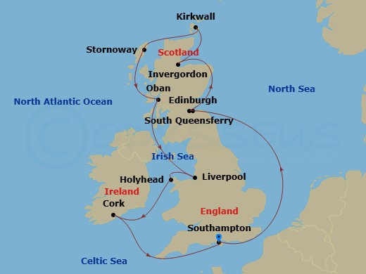 British Isles route map