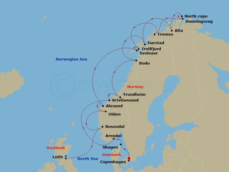 Route map: Norway Intensive