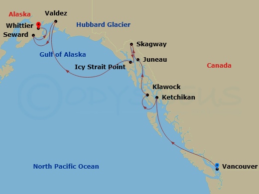 Route map: Alaska