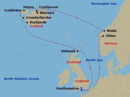 Iceland route map
