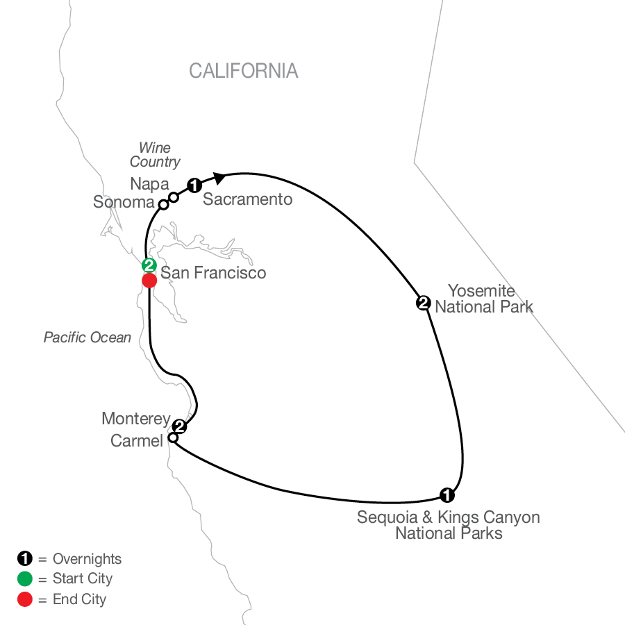 Northern California's Finest tour map