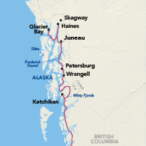 Route map &mdash; Alaska Inside Passage