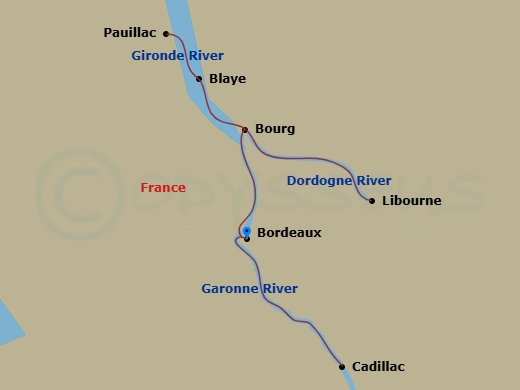Taste of Bordeaux route map