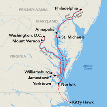 Route map &mdash; American Revolution