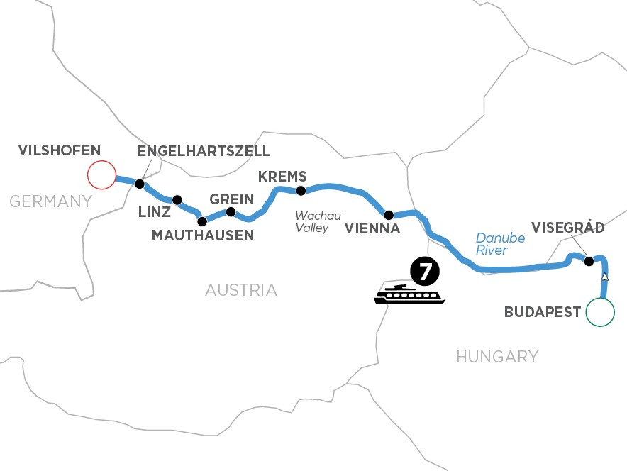 Active and Discovery on the Danube itinerary map