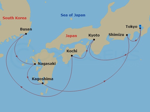 Best of Japan route map
