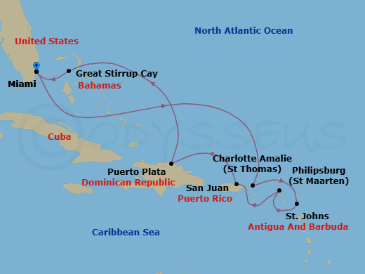 Captivating Island Rhythms route map