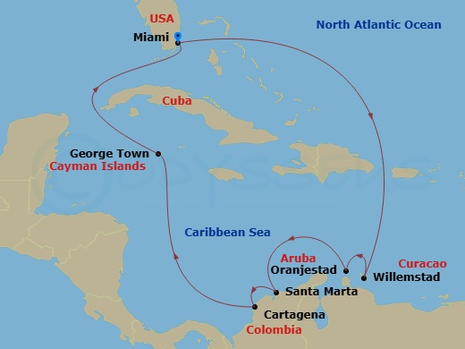 Route map &mdash; Roundtrip Miami