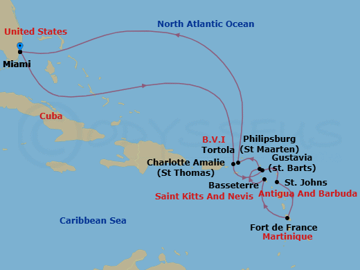 Collector&rsquo;s Caribbean route map