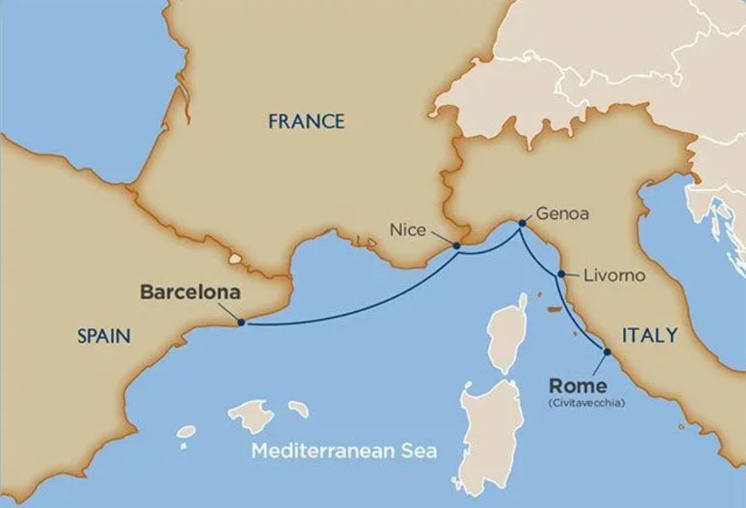 Europe's Winter Riviera route map
