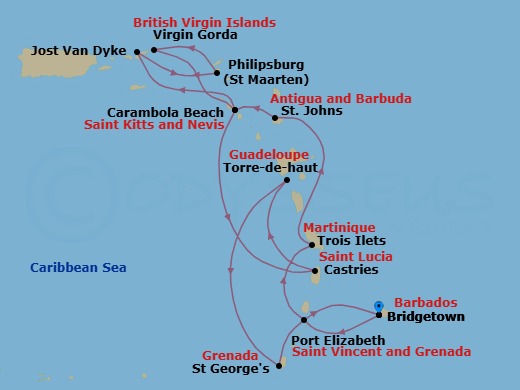 Exotic Caribbean In Depth — Route Map