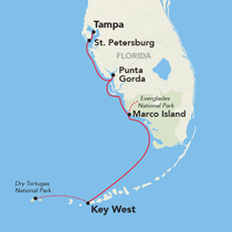 Route map &mdash; Florida Gulf Coast & Keys
