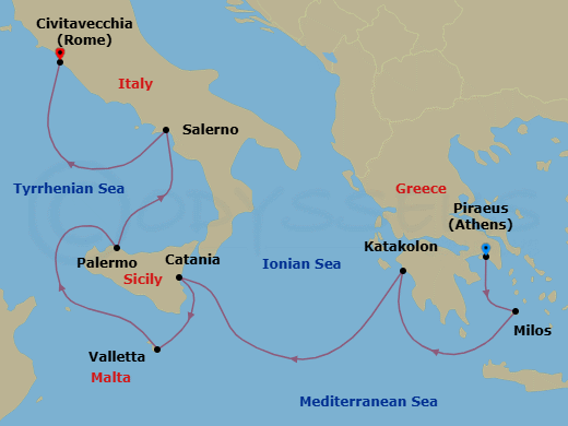 Greco-Roman World route map