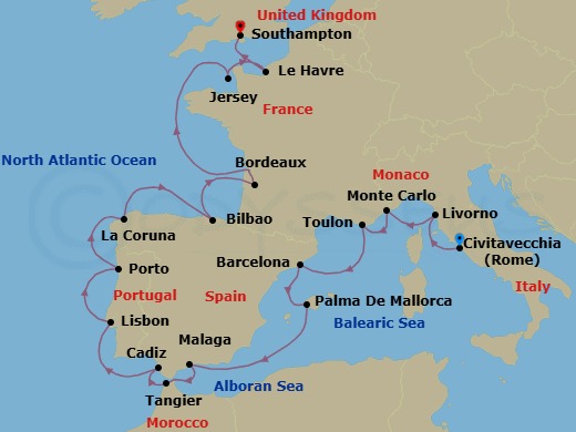 Route map: Legacies and Empires &mdash; Rome to London