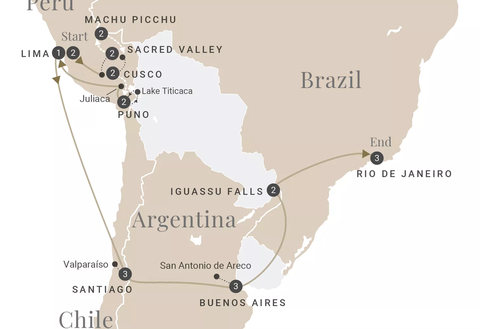 Grand South America route map