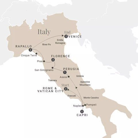Ultimate Italy route map