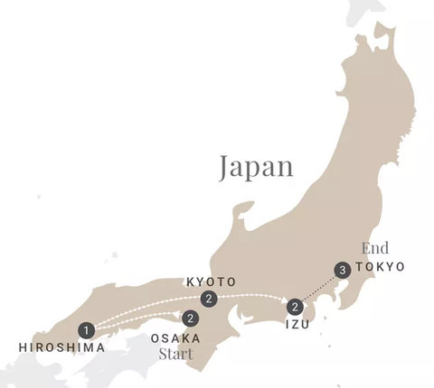 Legendary Japan route map