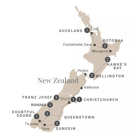 The Long White Cloud route map