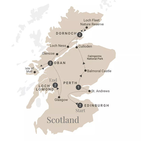 Spectacular Scotland route map