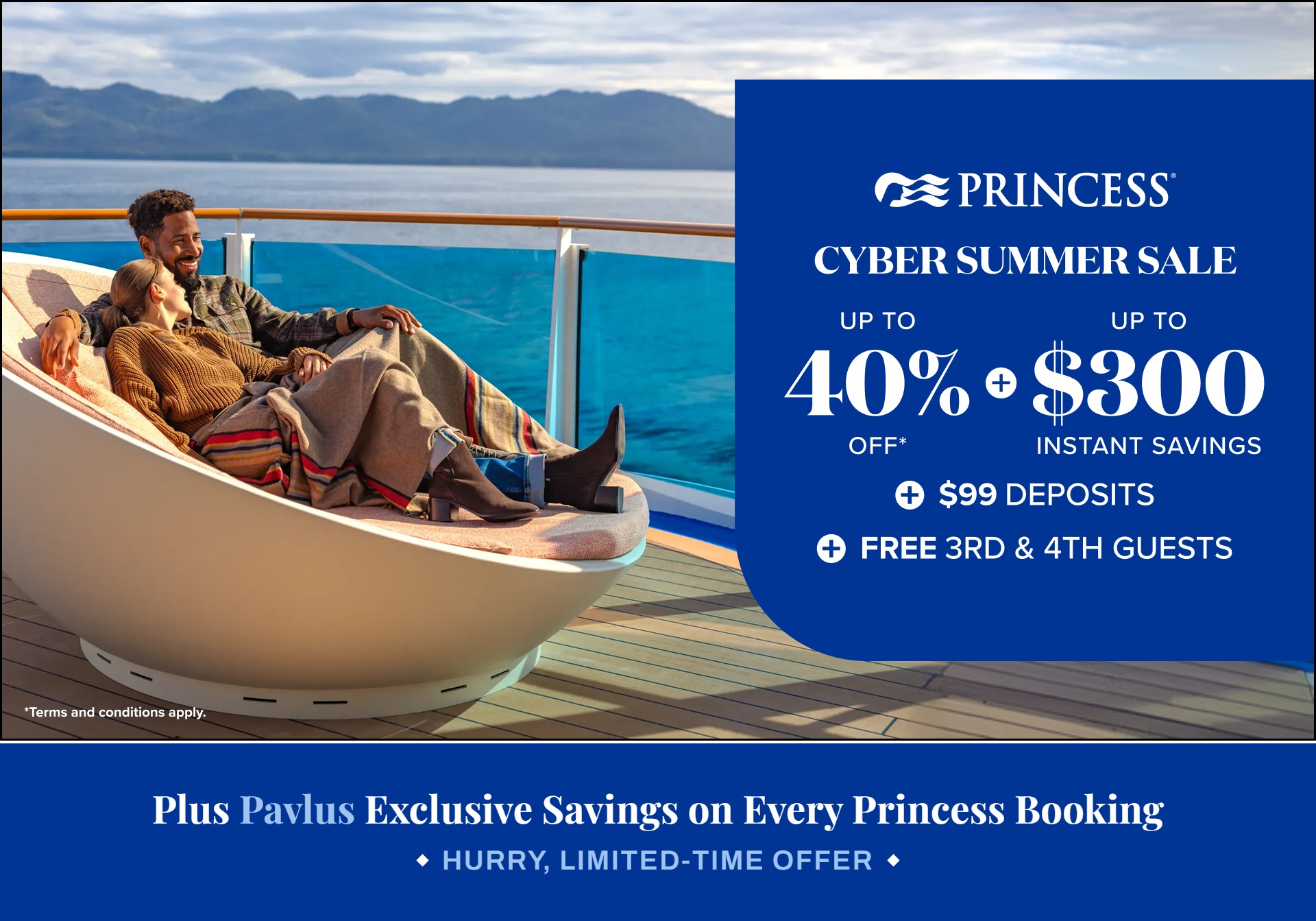Princess Cyber Summer Sale &mdash; Asia & Japan Voyages &mdash; Up to 40% Off + Instant Savings + FREE 3rd & 4th Guests &mdash; Plus Pavlus Exclusive Savings