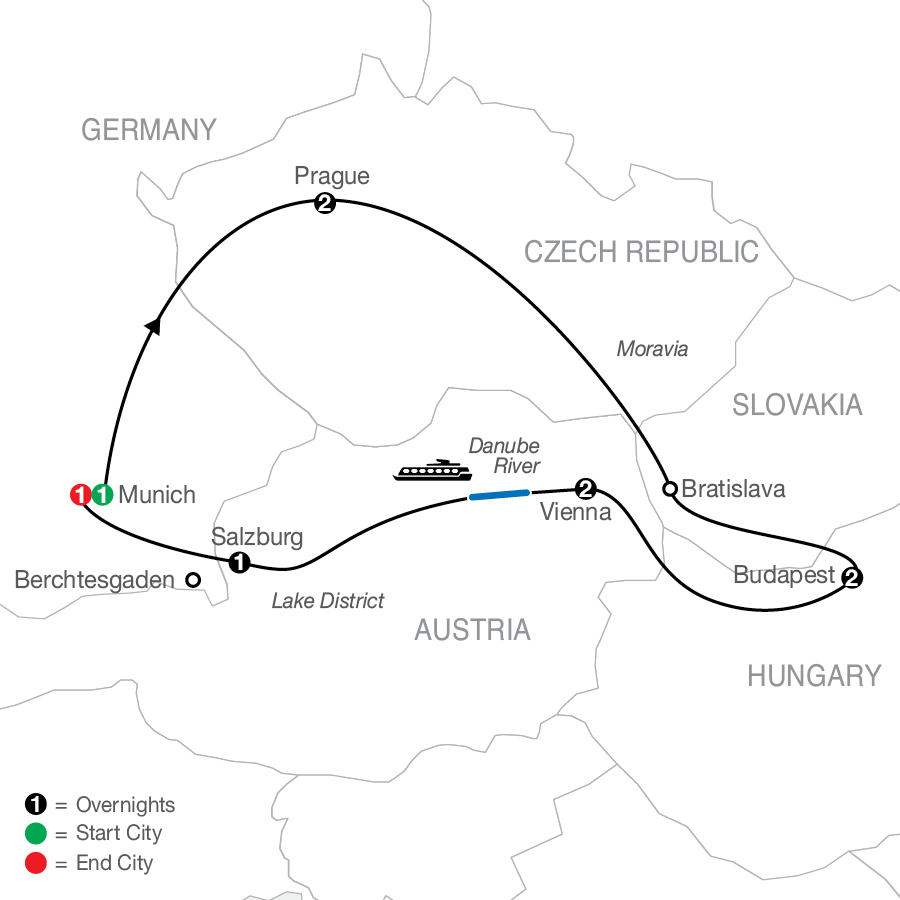 Imperial Splendors tour map