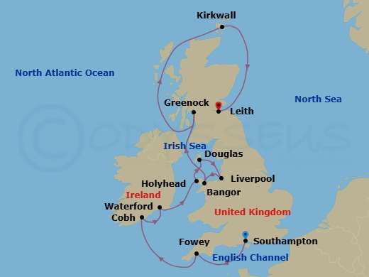 Route map: Spotlight with Ancestry &mdash; London to Edinburgh