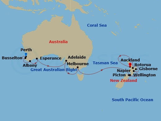 Tasman Sea Embrace route map