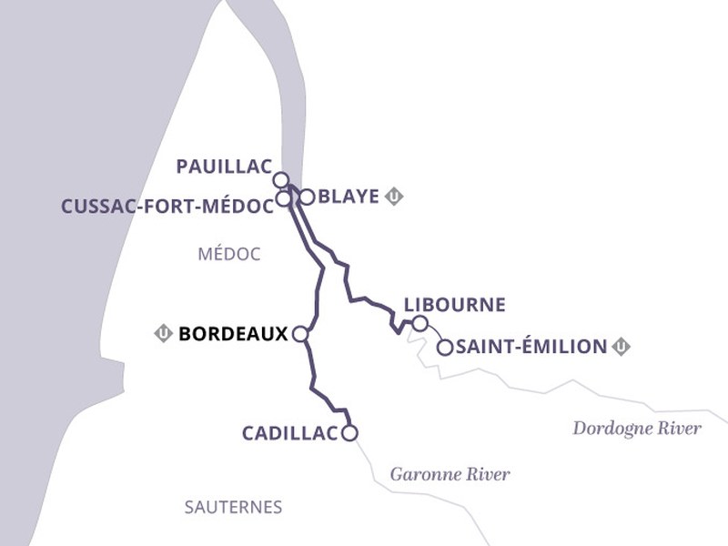 Brilliant Bordeaux itinerary map