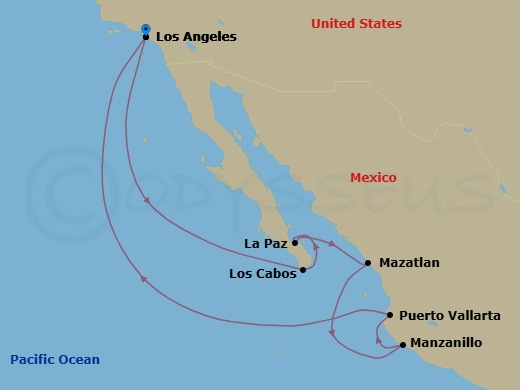 Route map: West Coast Retreat — Roundtrip Los Angeles