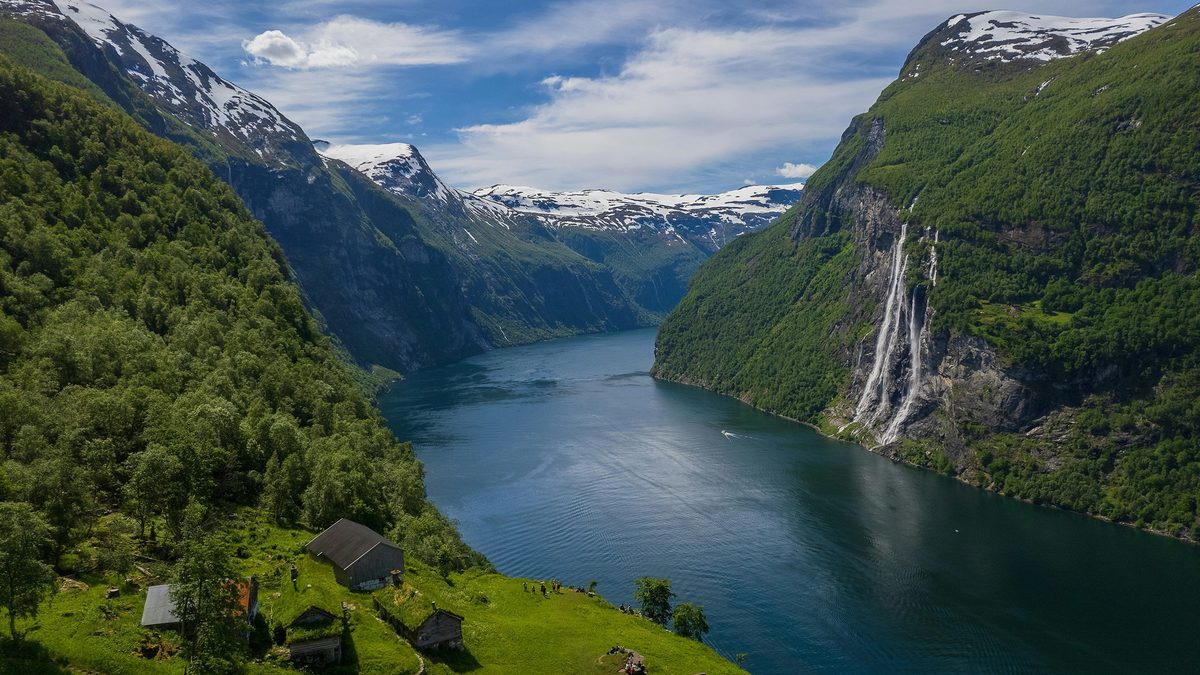 Geirangerfjord and the Seven Sisters waterfall, Norway