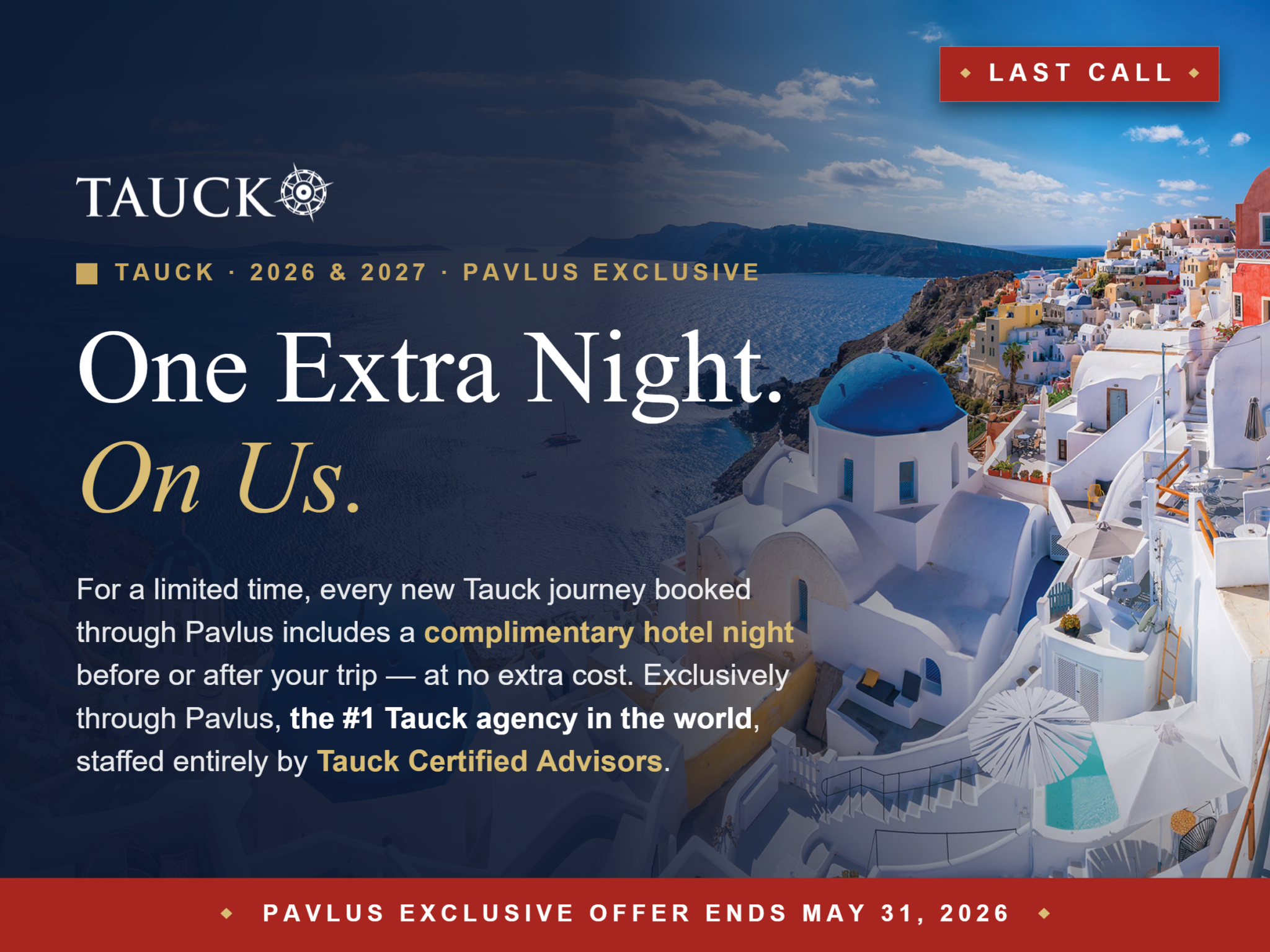 One Extra Night. On Us. &mdash; Tauck 2026 & 2027 Journeys